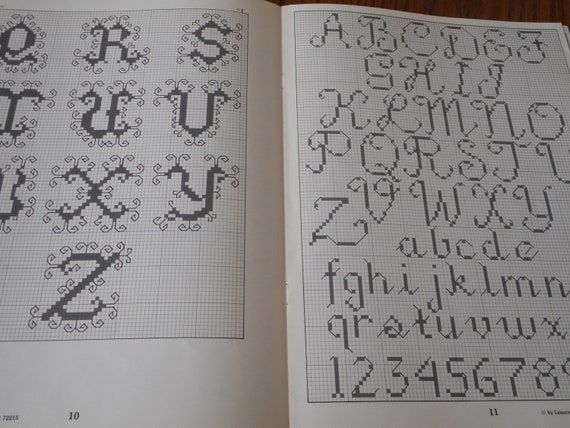 Charted Alphabets for Cross Stitch or Needlepoint - Your Choice of