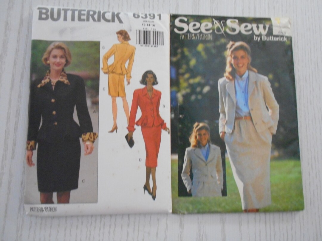 Women's Suit Patterns, Skirt and Jacket. Sizes 8 and 1216. Uncut Sewing Patterns. Etsy