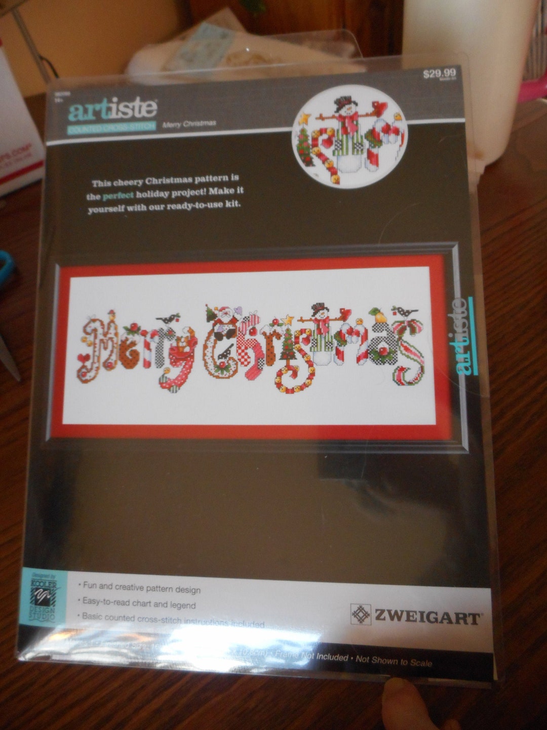 Merry Christmas Cross Stitch Kit by Artiste & Zweigart. 16 X Etsy