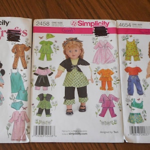 Doll Clothes Wardrobe, Like new Sewing Patterns- American Girl-  Large Variety of styles, Patterns Sold Separately.