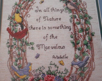 Like new, Bucilla Counted Cross Stitch Kit, In All Things... 9 x 12 inches.