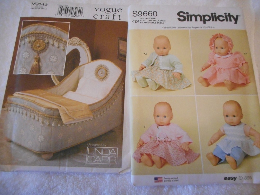 Baby Doll Wardrobe for 15 Inch Doll. DIY Doll Bed for 14 Inch Doll. Like New Sewing Patterns Are