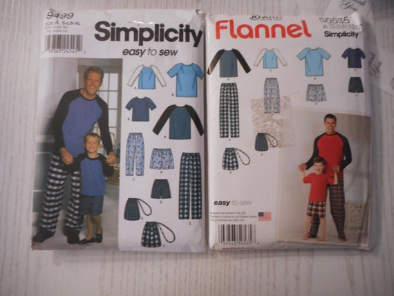 Sleepwear for Men and Boys Pajama Tops Bottoms Shorts and Bag. Your Choice of Like New Sewing Patterns. Etsy Canada