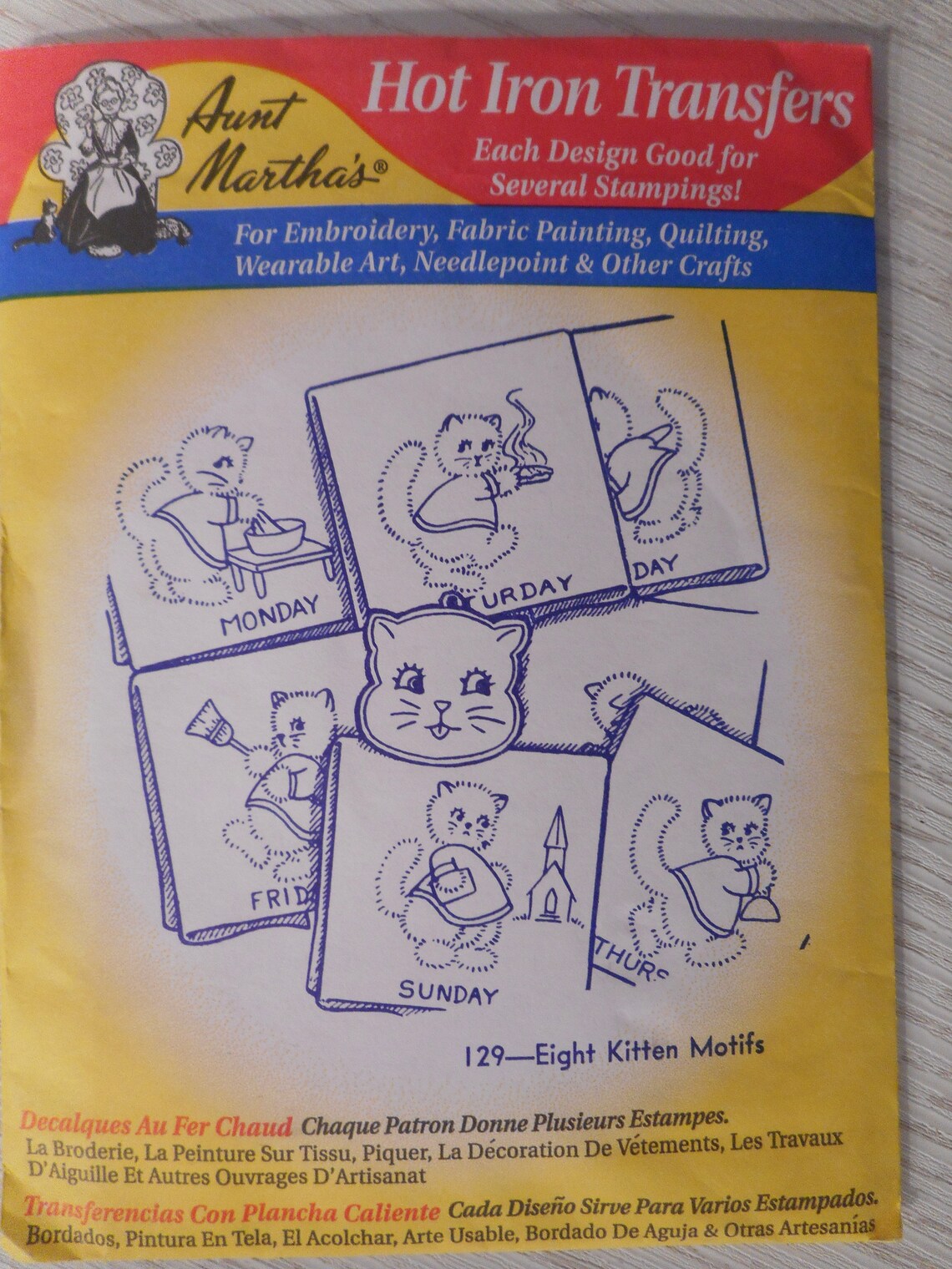 Aunt Martha Vintage Embroidery Transfers. Day of the Week | Etsy