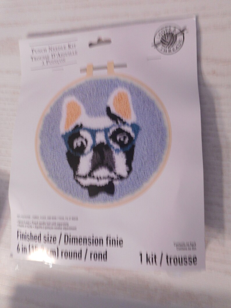Puppy With Glasses, New Punch Needle Kit by Loops and Threads. 6 Inches ...