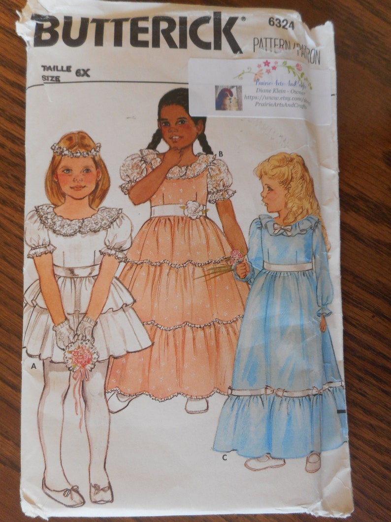 Little Girls Fancy Formal Dress Patterns Size 5 6x. Uncut Etsy