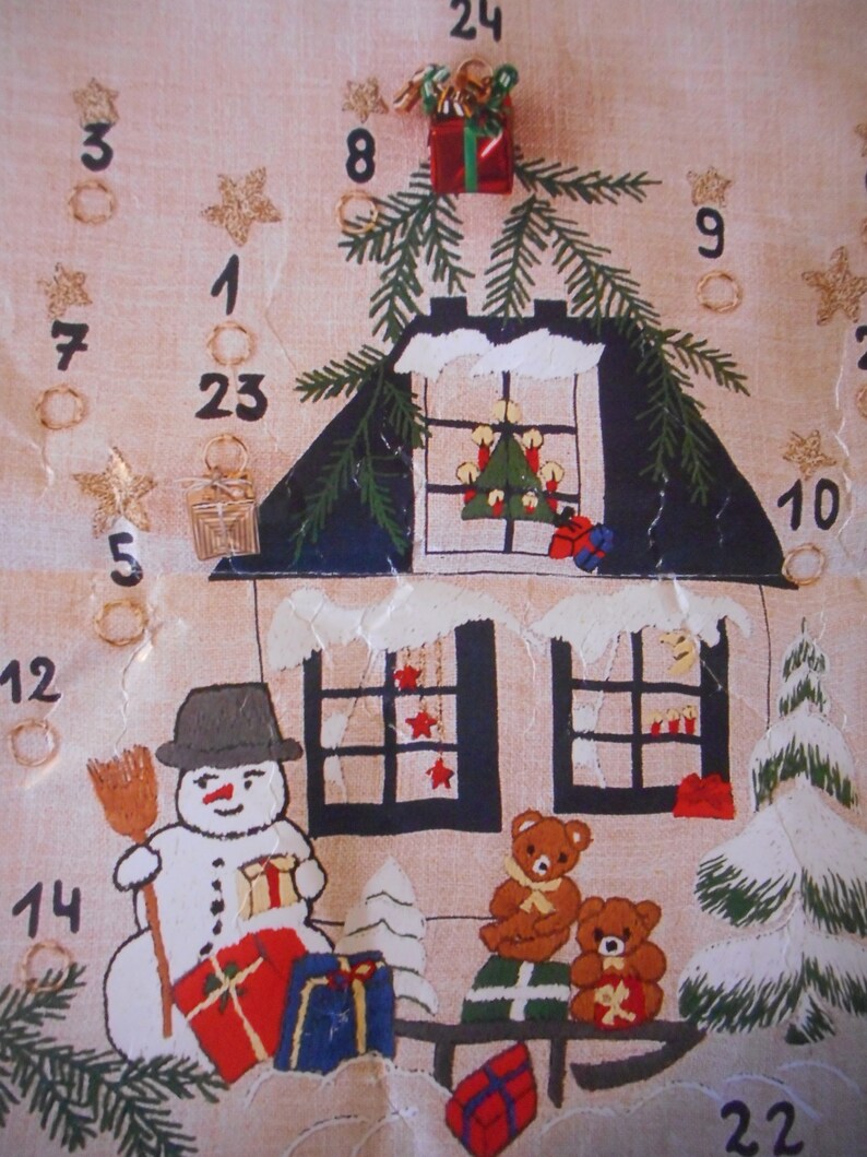 Snowman Advent Calendar Embroidery Kit by Herrschners. 26.5 X Etsy