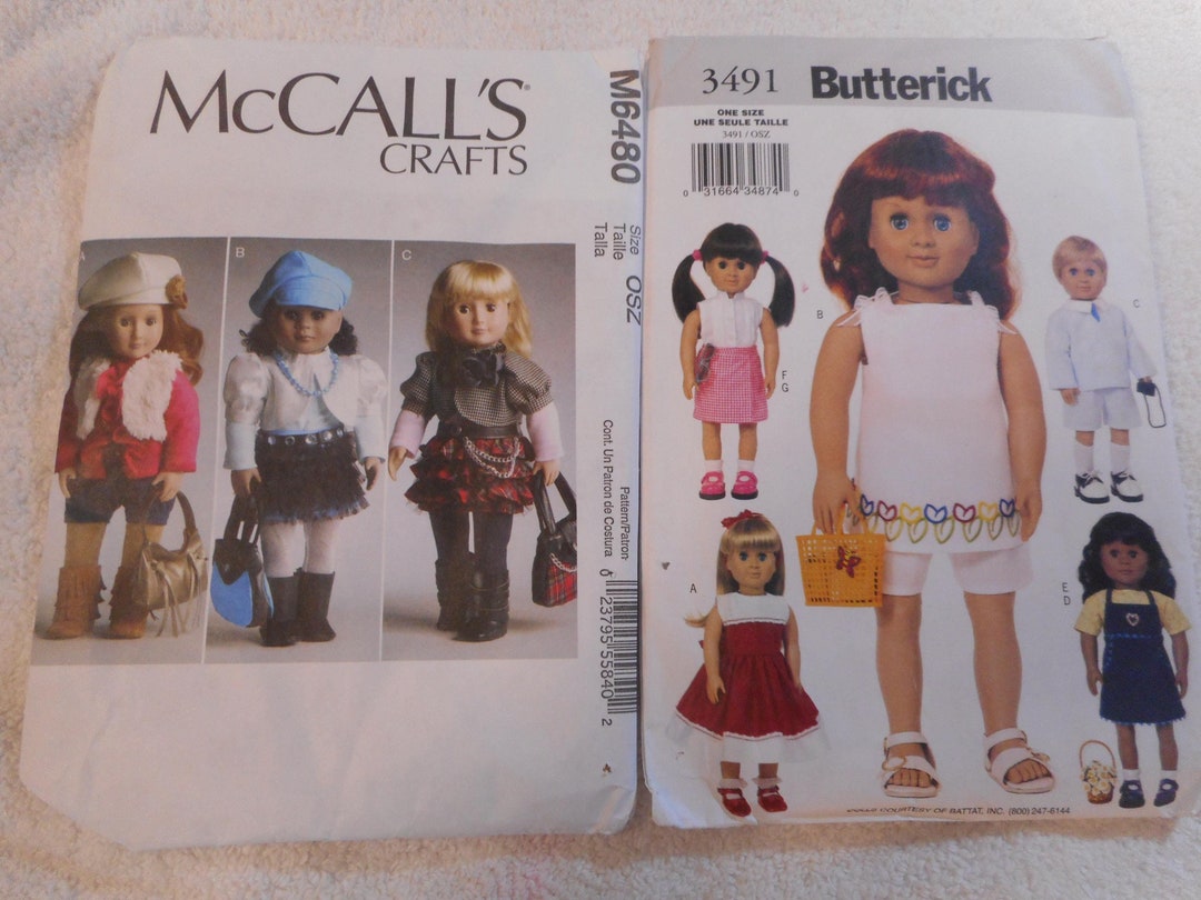 Doll Clothes Patterns for 18 Inch Dolls Like American Girl Your Choice