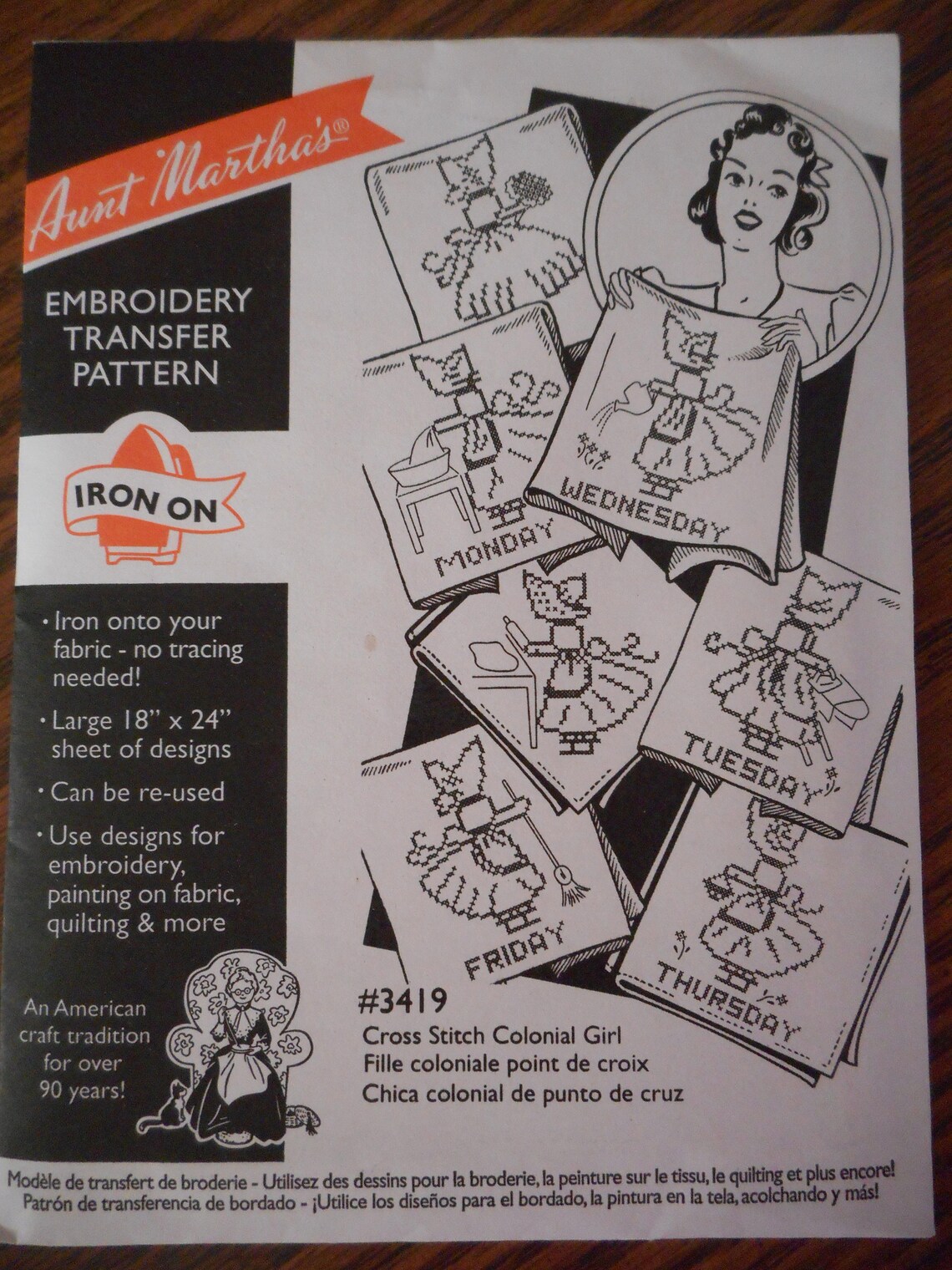 Day of the Week Aunt Martha Hot Iron Embroidery Transfers - Etsy