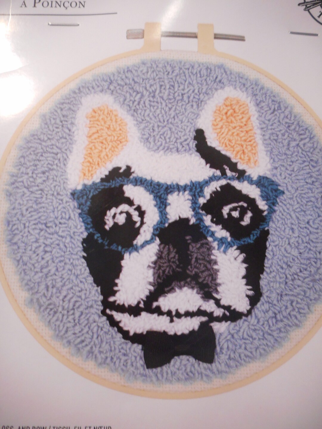 Puppy With Glasses, New Punch Needle Kit by Loops and Threads. 6 Inches ...