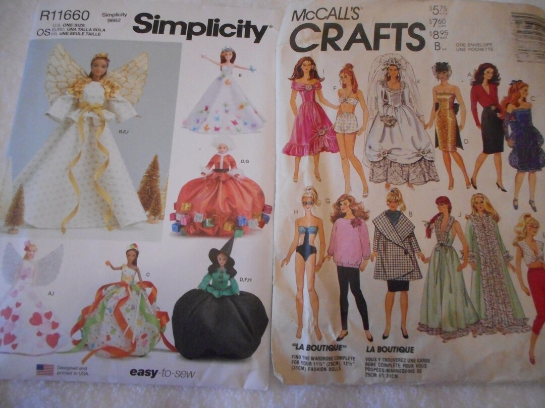 Barbie 11 5 Inch Fashion Doll Sewing Patterns Your Choice of Like New