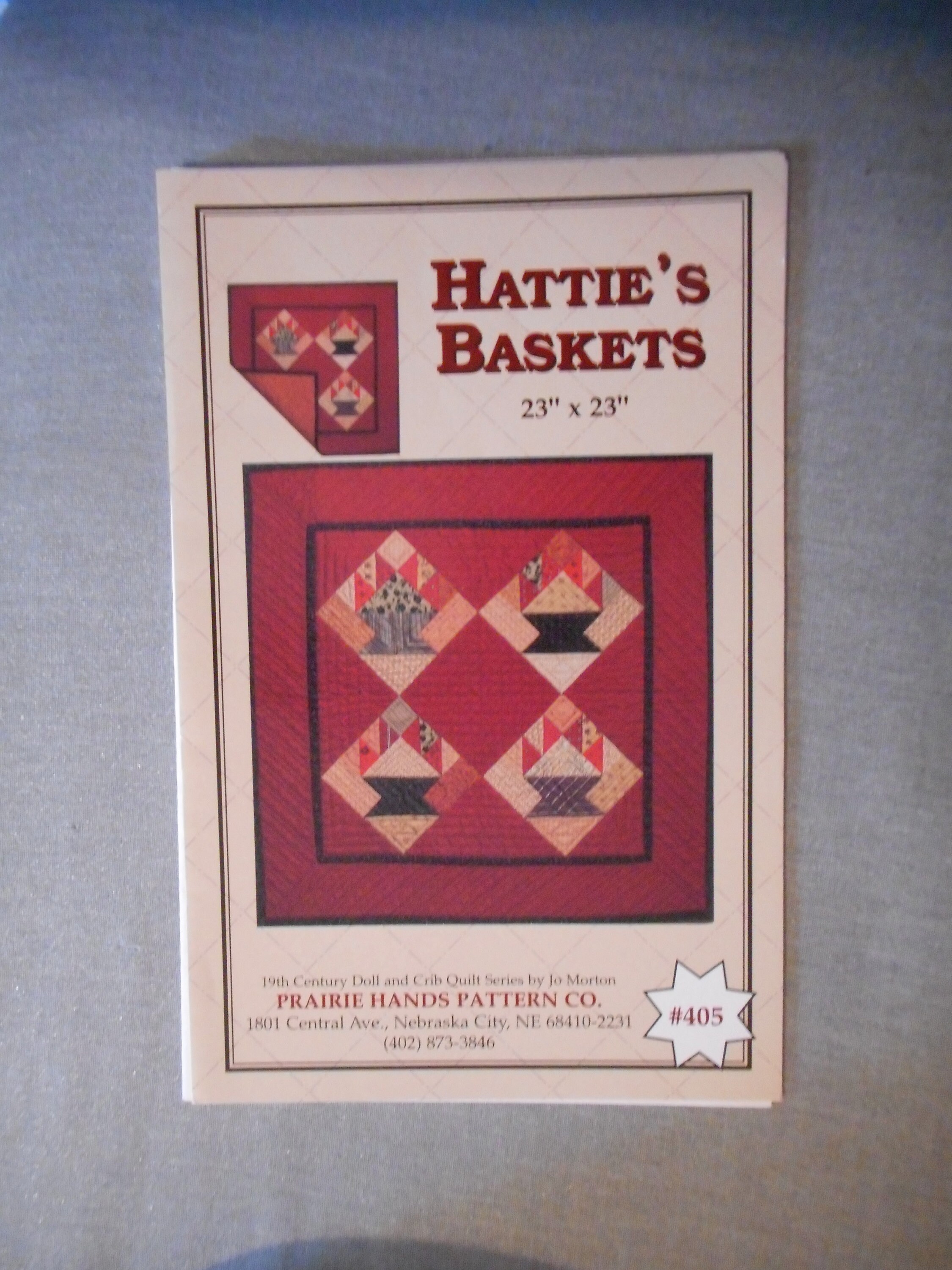 Hattie S Baskets Quilt Pattern By Prairie Hands Pattern Company Like New Pattern 23 X 23 Inches Kits How To Craft Supplies Tools Vadel Com
