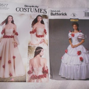 Women's Women's Historical Gowns. Like New, uncut sewing patterns. Civil War Era, Renaissance. See description for sizes.