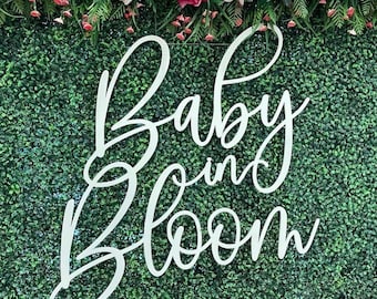 Wood Baby in Bloom Sign: Floral Baby Shower Decor