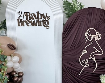 A Baby is Brewing Wood Sign | Coffee Themed Baby Shower Decor