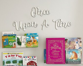 Once Upon a Time Wood Sign: Children's Library Decor