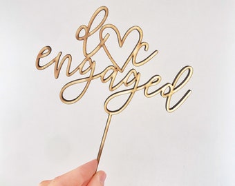 Custom INITIAL ENGAGED Cake Topper