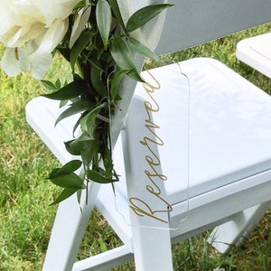 Laser Cut Acrylic Reserved Sign - Wedding Ceremony Seating (Set of 2)
