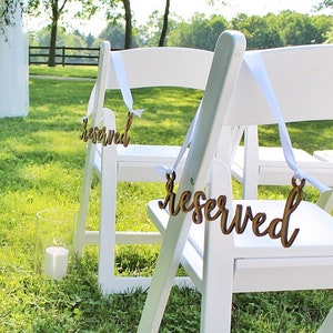 Wooden Reserved Sign Wedding Chair Decor (Set of 2)