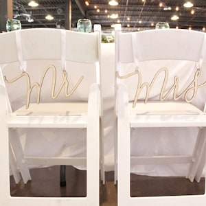 Mr & Mrs Calligraphy - ii Chair Back Laser Cut Signs
