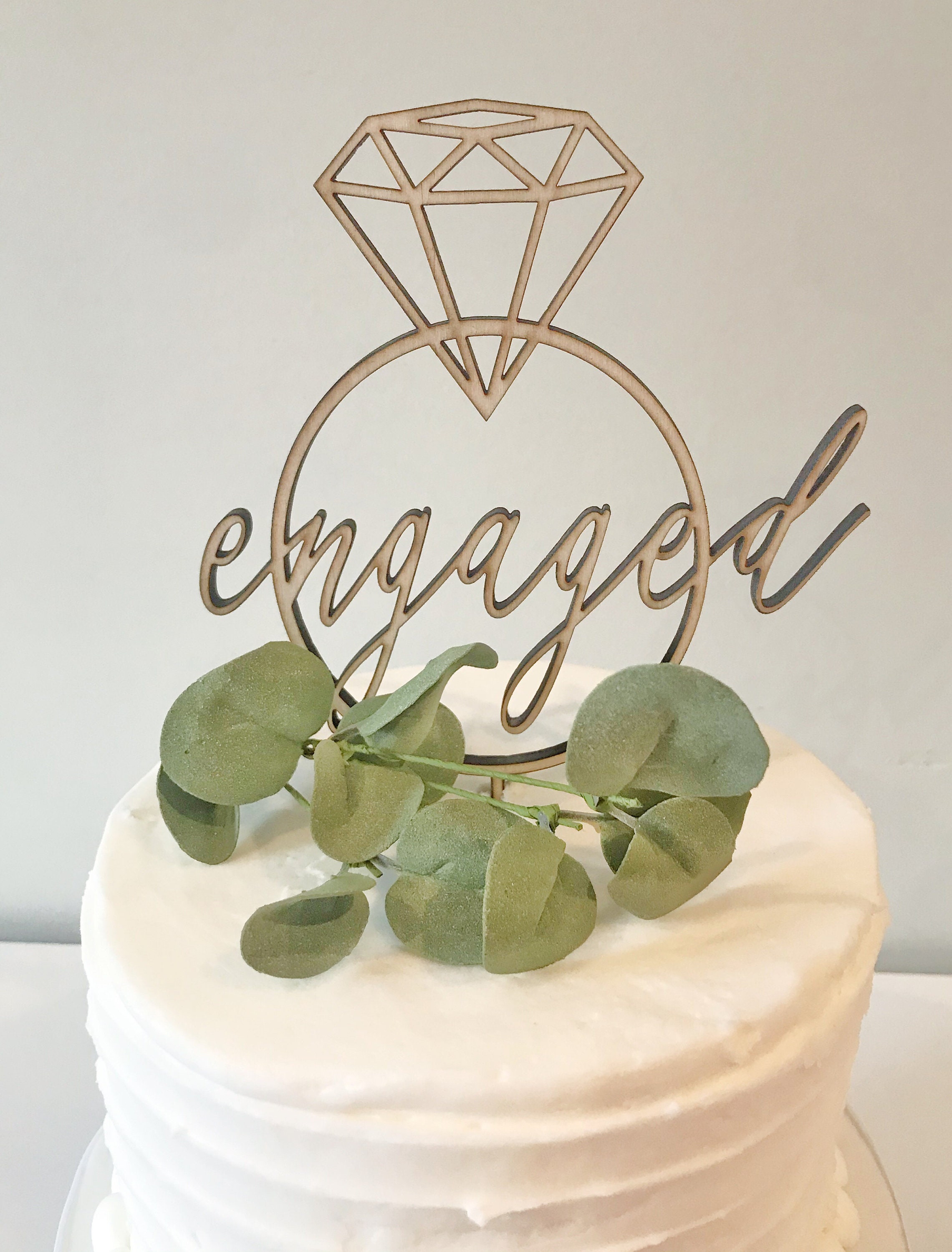 Diamond Ring ENGAGED Cake Topper Etsy