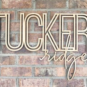 Baby Name Sign | Inline Wooden Name Sign for Nursery Decor