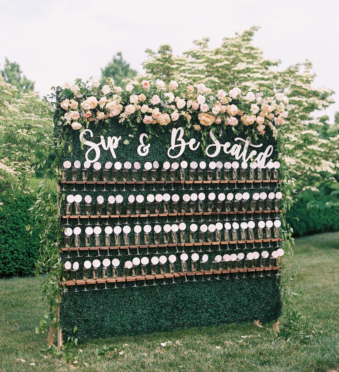 Sip & Be Seated Laser Cut Wedding Sign image 1