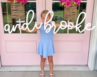 Wooden Name Sign | Cursive Nursery Baby Name Sign Decor