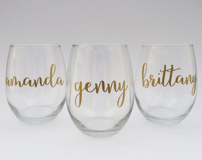 Personalized Stemless Wine Glasses Etsy