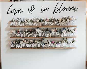 Love is in Bloom Sign: Birch Wood Floral Bridal Shower Decor