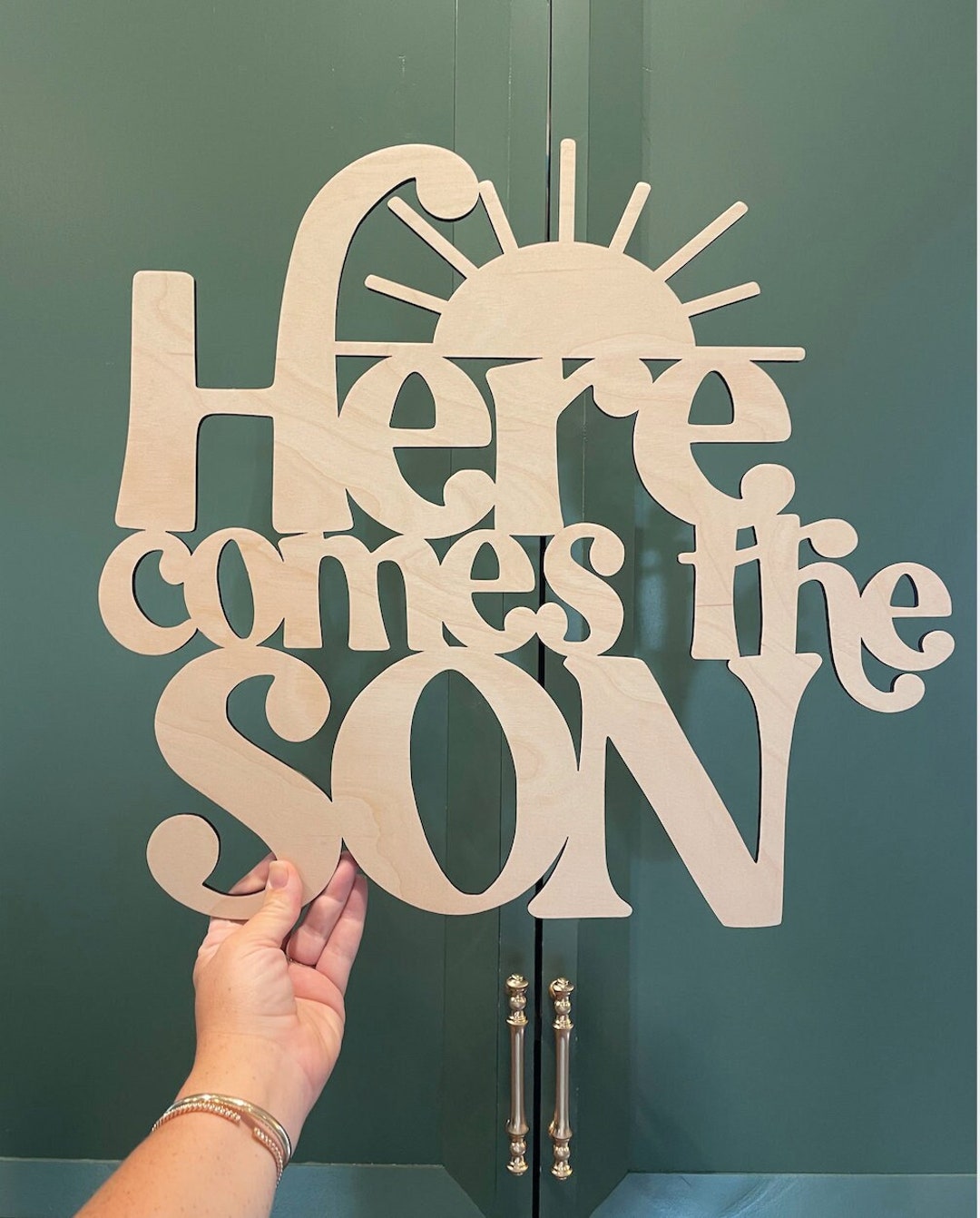 Here Comes the SON Wooden Baby Shower Backdrop Sign Baby Shower Decor Mama to Be Baby Boy Etsy