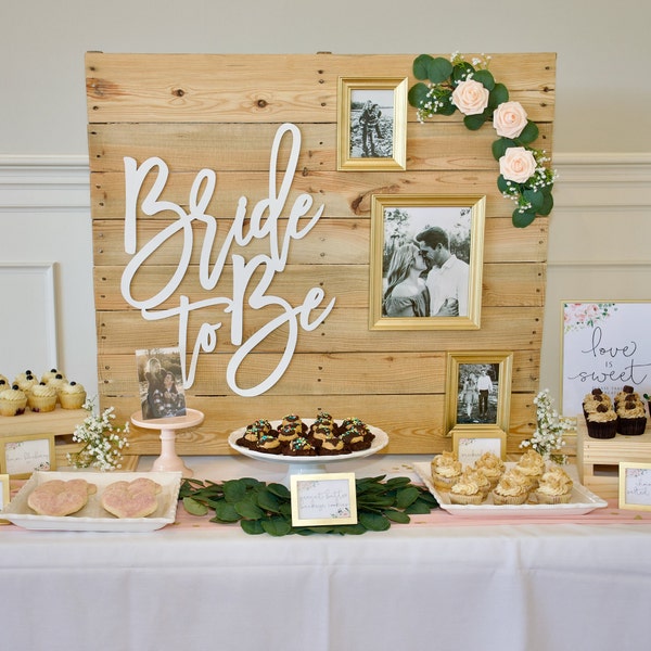 Letrero para futura novia: Decoración de despedida de soltera de madera de abedul cortada con láser