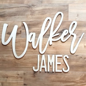 Custom Wood Name Sign: Laser Cut Nursery Decor
