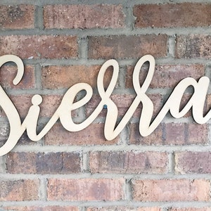 Custom Wooden Name Sign: Laser Cut Birch Nursery Decor