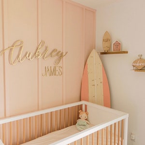 Custom Wood Name Sign: Nursery Calligraphy Decor