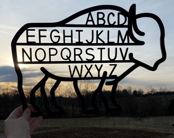 BISON - BUFFALO Wooden Alphabet Sign • Nursery • PlayRoom