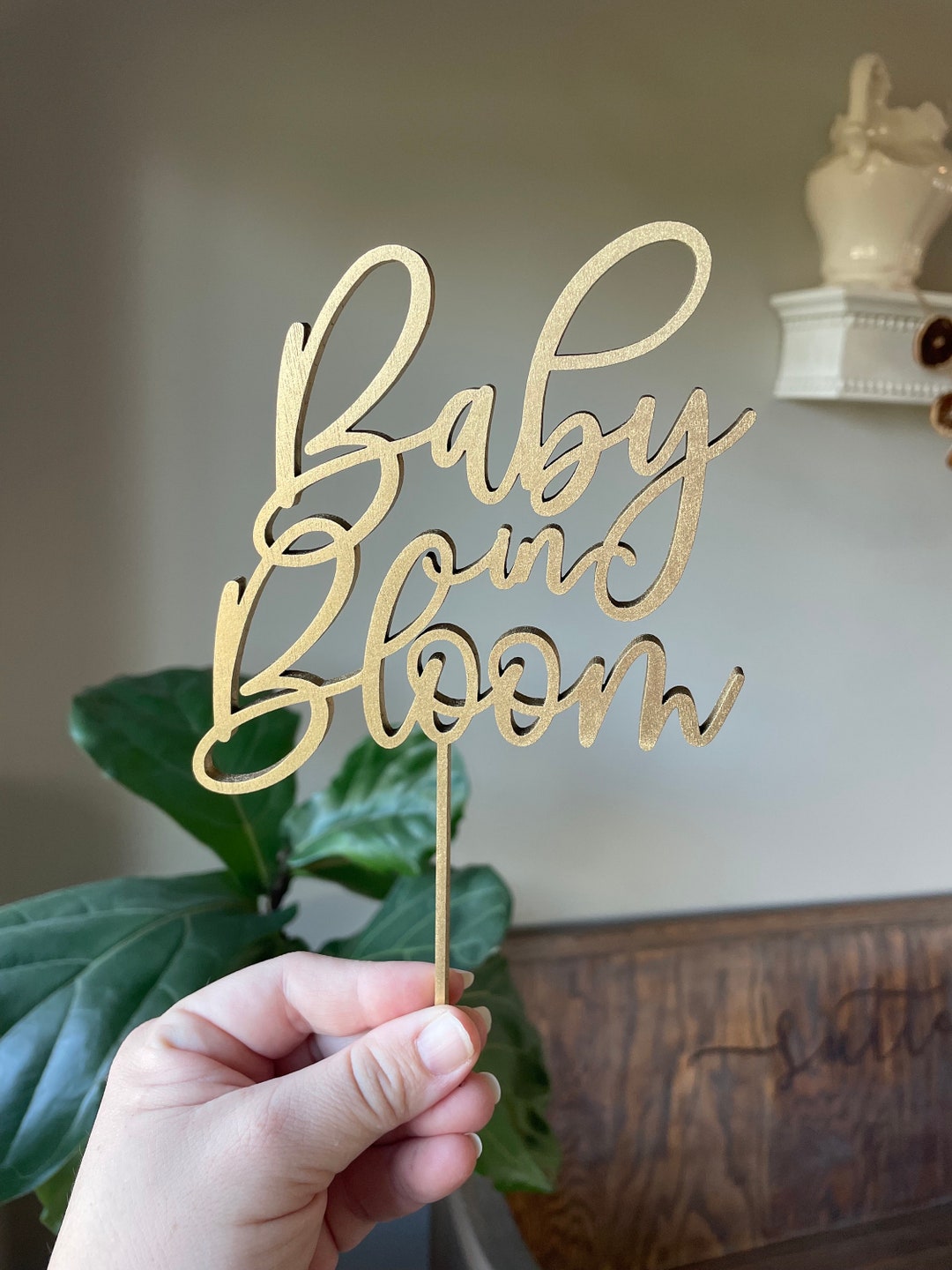 Baby in Bloom Cake Topper baby Shower Sign Baby Shower Cake Topper