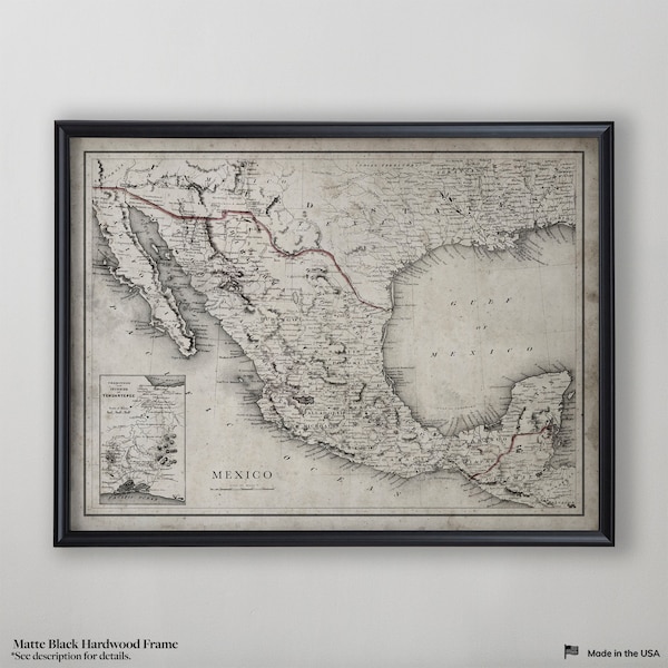 Map of Mexico Etsy