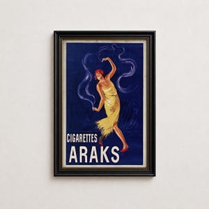 Araks Cigarettes Poster, Vintage French Tobacco Advertising Wall Art