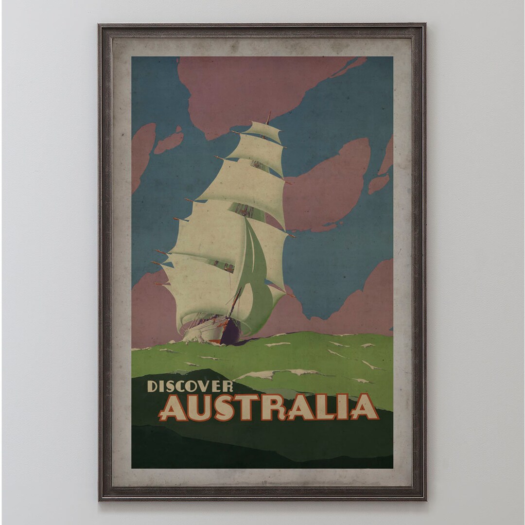 Australia Travel Poster vintage Travel Poster Art Wall Art - Etsy
