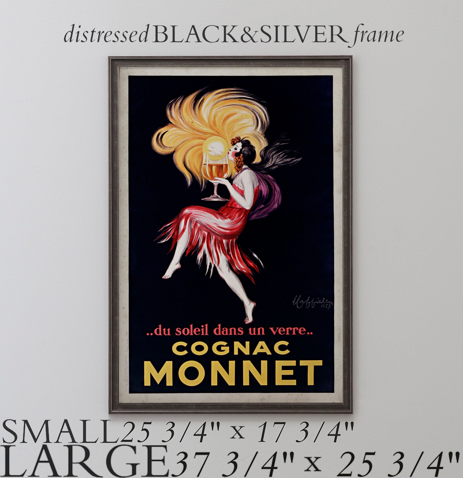 Cognac Monnet Vintage Poster Art Wall Art Home Decor | Etsy