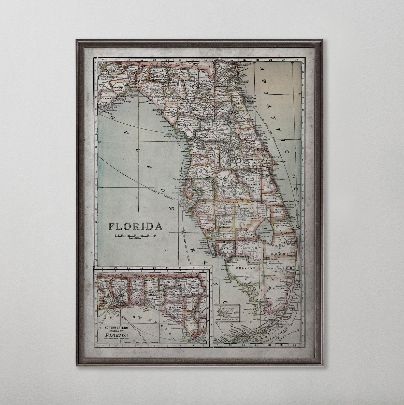 Florida Map Vintage Map Of Florida State Vintage Wall Art Etsy Il 1588xN.3965414482 Ojca