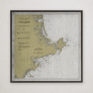 Cape Ann Nautical Chart Print, North Shore Massachusetts Map, Marblehead Salem Gloucester Wall Art