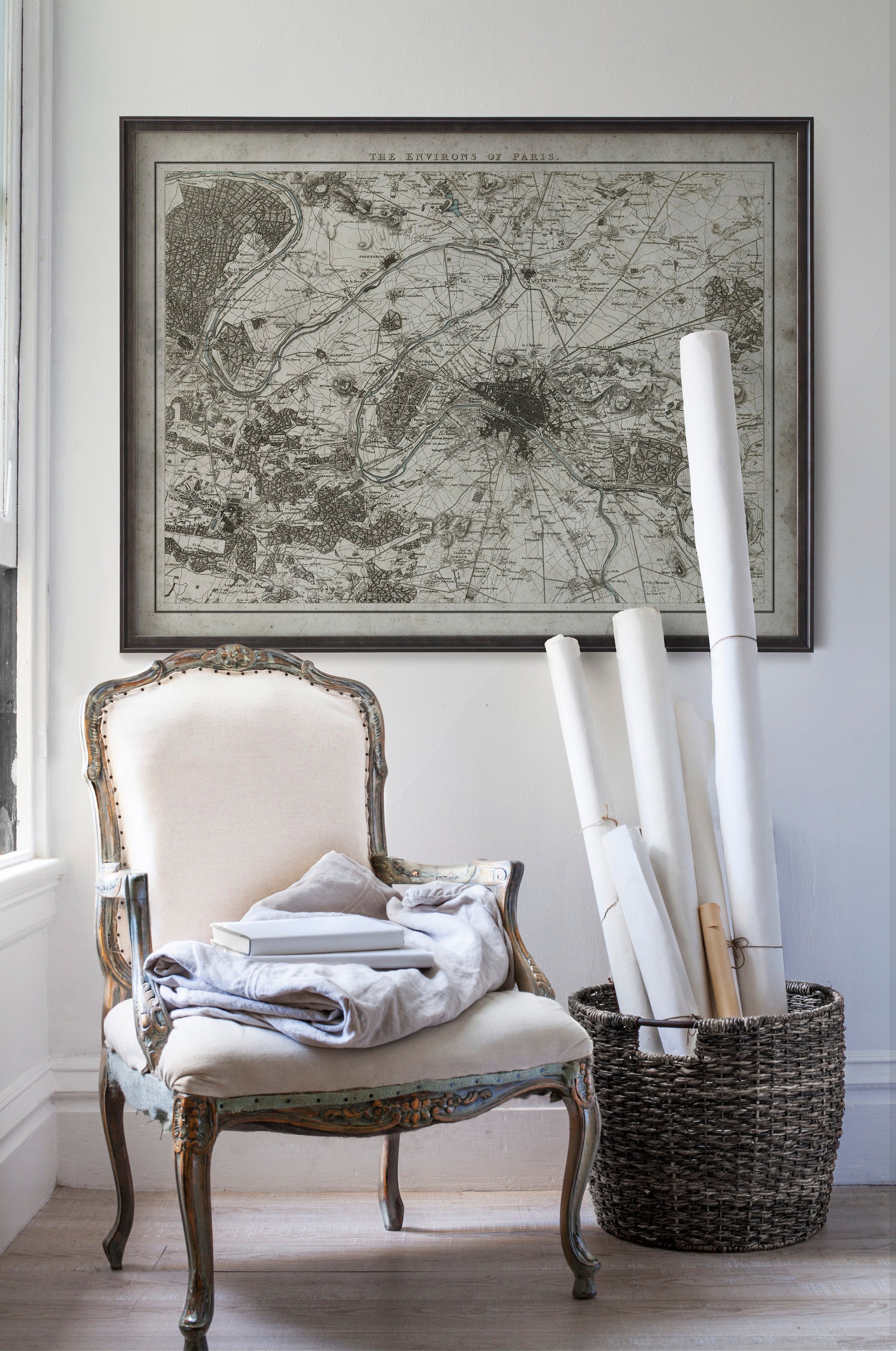 Paris Map Vintage Map of Paris France and Environs Vintage - Etsy