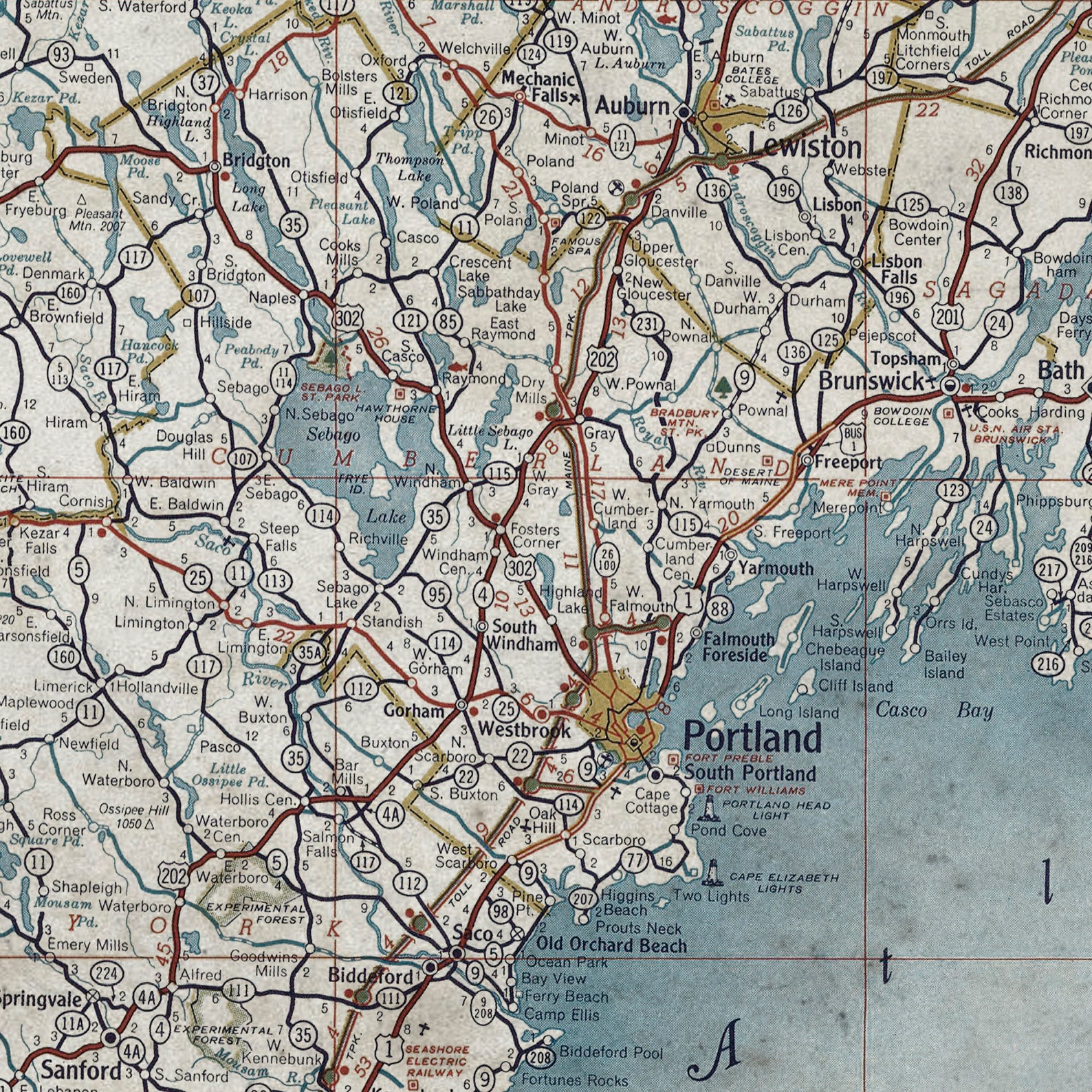 Maine Map Vintage Map of Maine Road Map Vintage Wall Art | Etsy