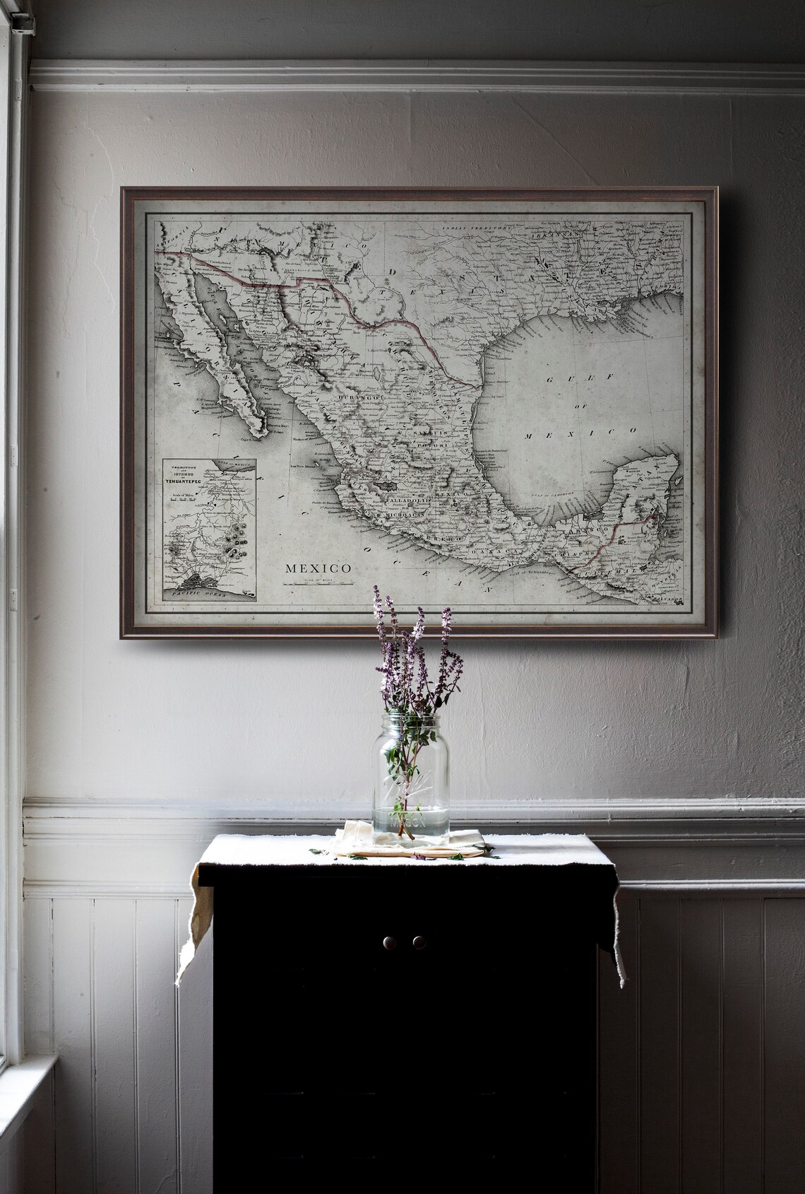 Mexico Map Vintage Map of Mexico Vintage Wall Art Home | Etsy