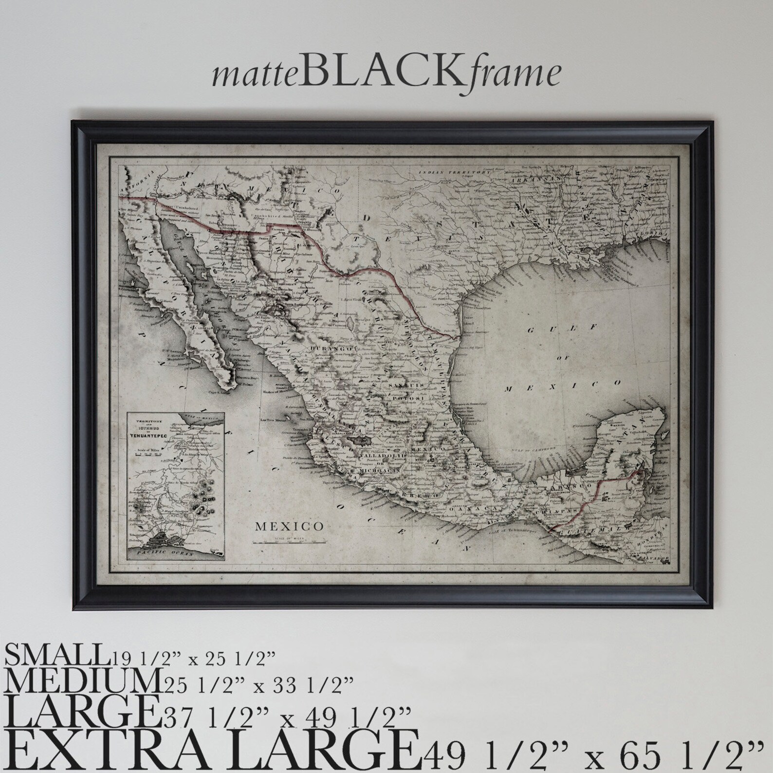 Mexico Map Vintage Map of Mexico Vintage Wall Art Home | Etsy