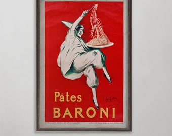 Pâtes Baroni, Italian Advertisement, Vintage Poster Art, Wall Art, Vintage Wall Art,  Vintage Wall Decor