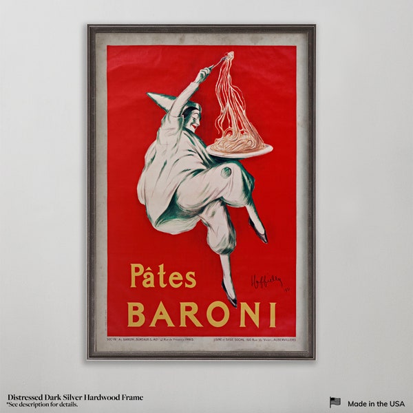 Pâtes Baroni, Italian Advertisement, Vintage Poster Art, Wall Art, Vintage Wall Art,  Vintage Wall Decor