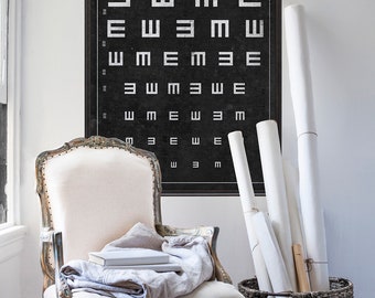tumbling e eye chart etsy